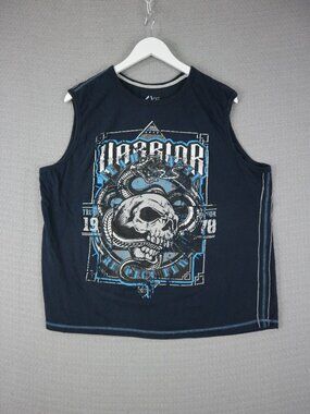 Arie Sleveless Grunge Y2K Style Tank Top Cotton Shirt Navy
